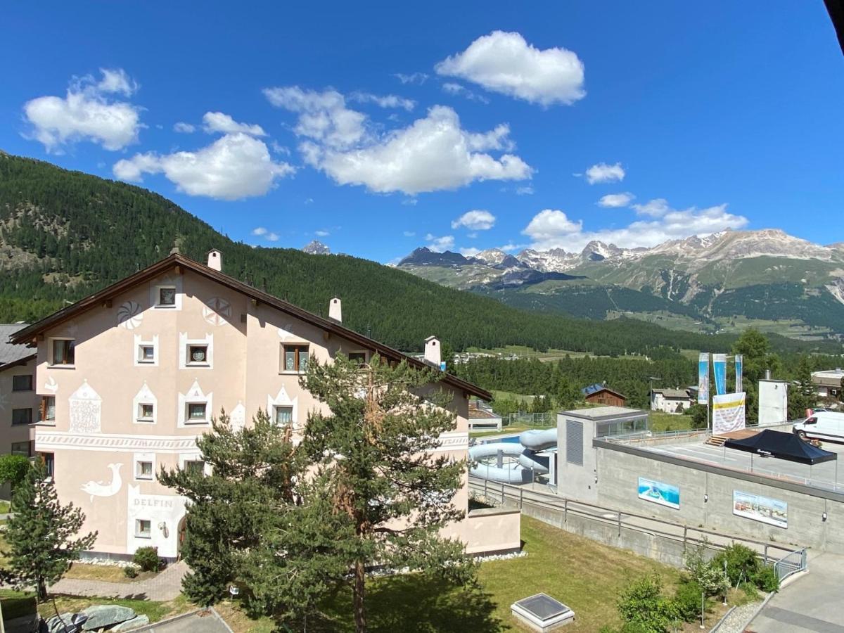 Alpenstil - 60M2 Dachstockwohnung Mit Garage - Bm186 Pontresina Extérieur photo